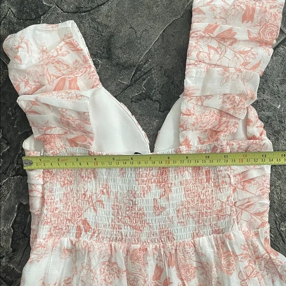 ⭐️NWT HUNTER & BROWN Toile Floral Maxi Dress Sweetheart Pleats Coquette Coastal - Picture 9 of 15